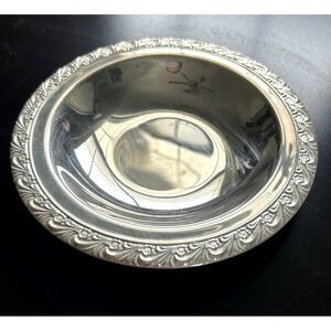 WM Rogers Silverplate 748 Round Candy Nut Bowl 7.5" VTG Polished, Good Condition